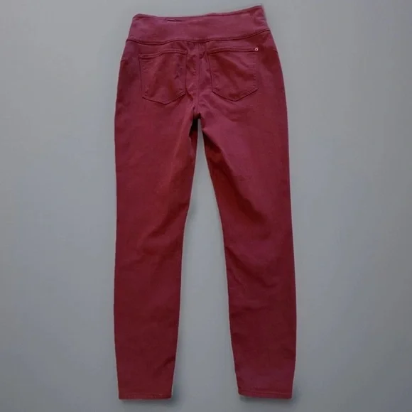 Spanx Denim Pants XL Womens Brick Red Solace Leggings High Rise Stretch Slimming - Picture 2 of 8
